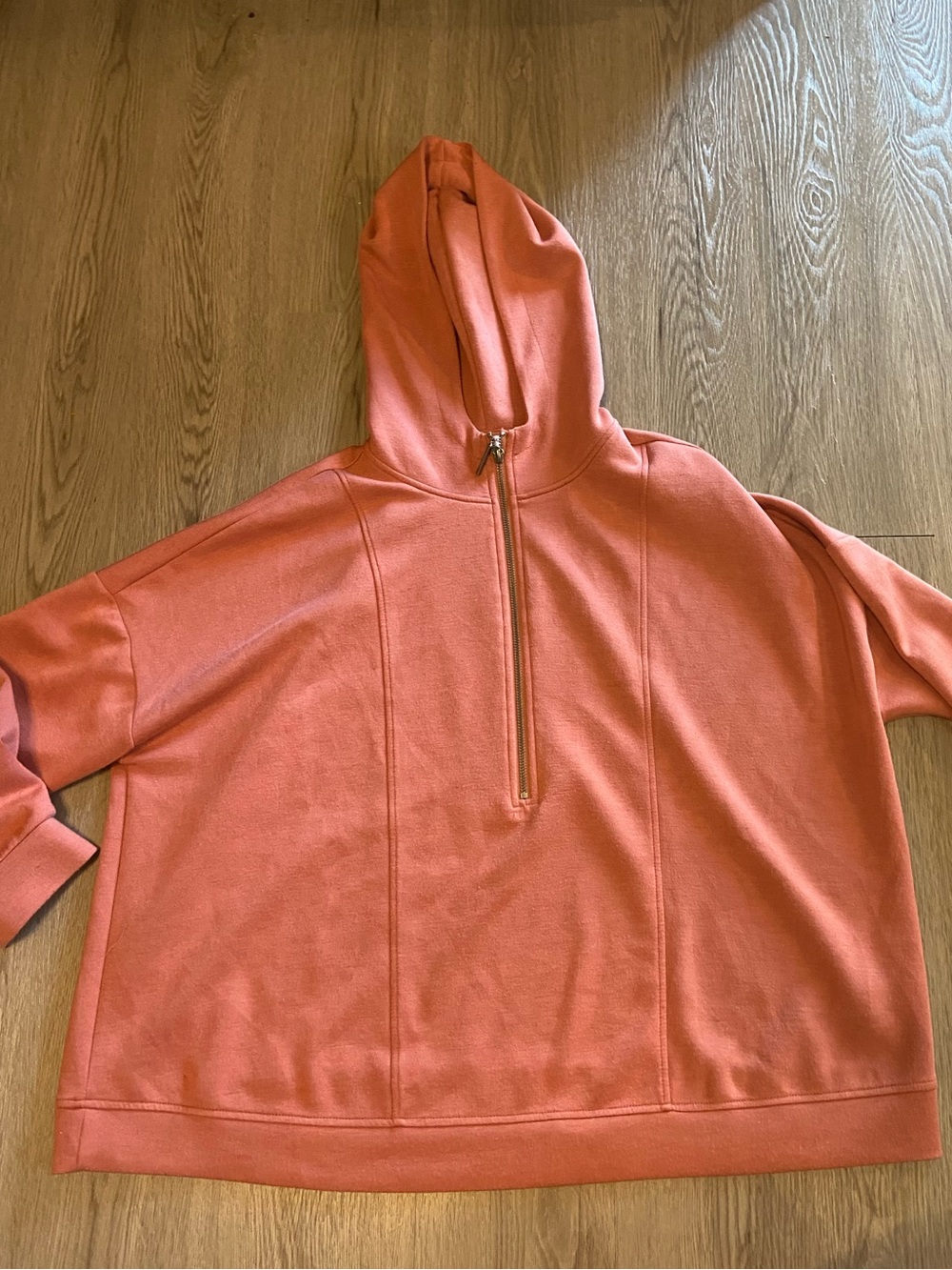 Cable & Gauge Coral Zip-Front Hooded Pullover